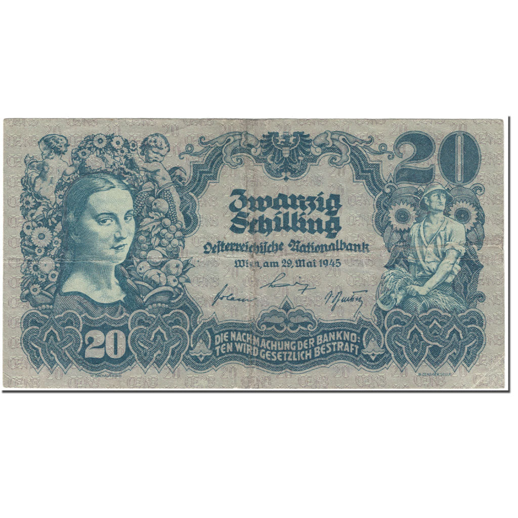 Banknote, Austria, 20 Schilling, 1945, 1945-05-29, KM:116, EF(40-45)