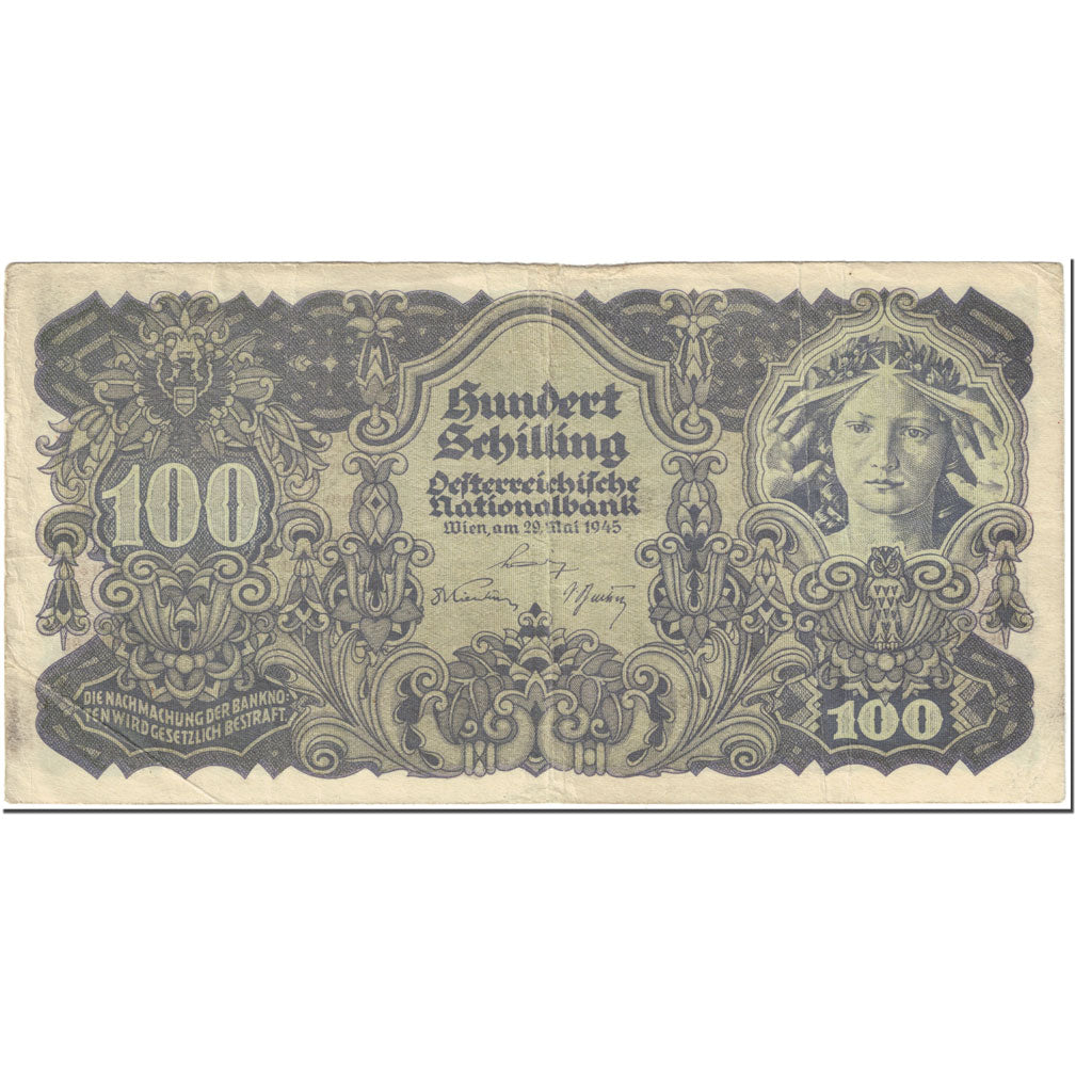 Banknote, Austria, 100 Schilling, 1945, 1945-05-29, KM:118, VF(20-25)