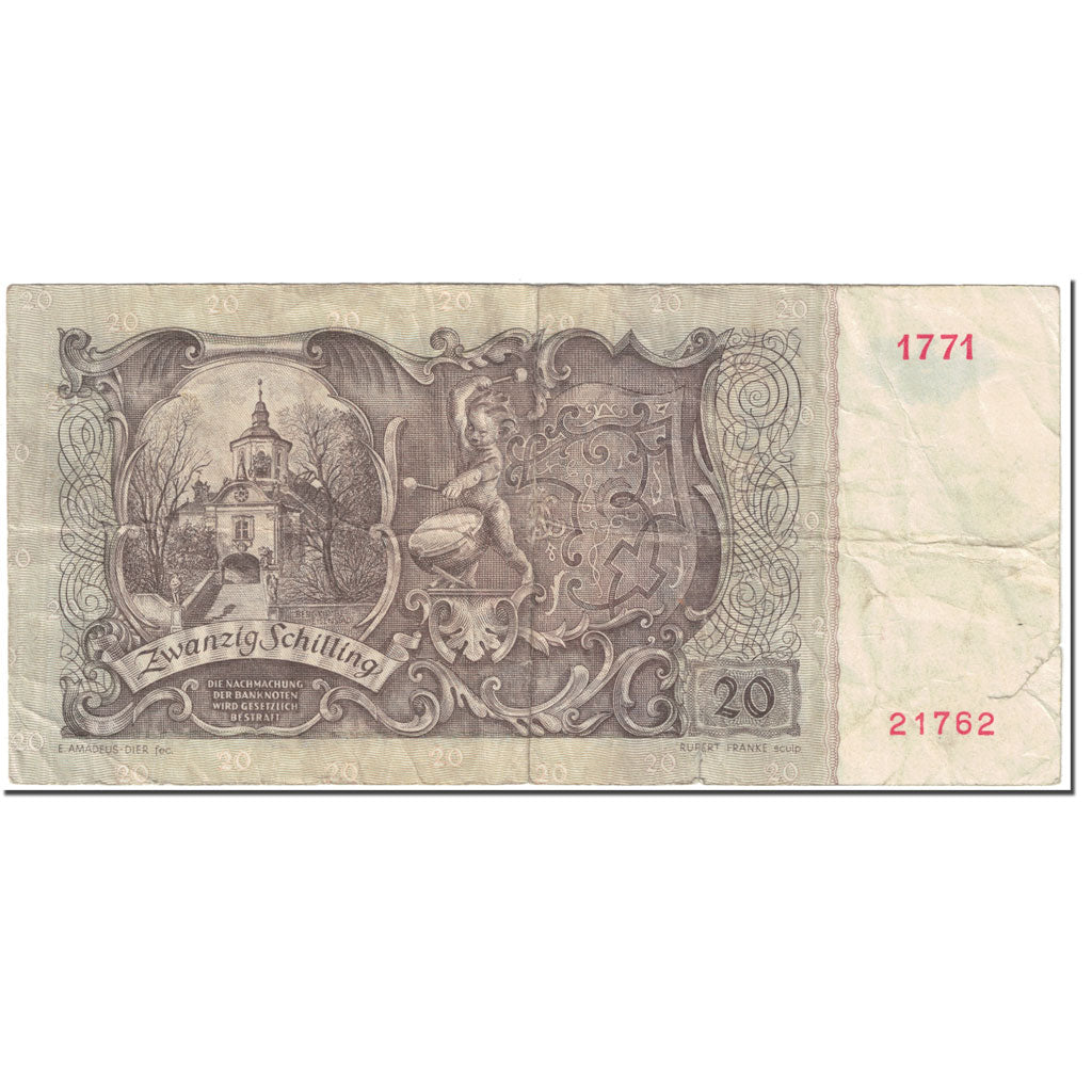 Banknote, Austria, 20 Schilling, 1950, 1950-01-02, KM:129a, VF(20-25)