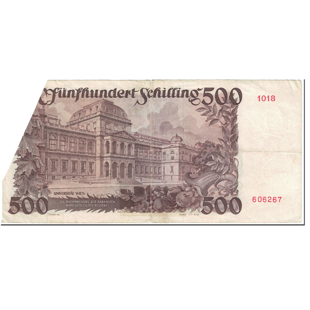 Banknote, Austria, 500 Schilling, 1953, 1953-01-02, KM:134a, AG(1-3)