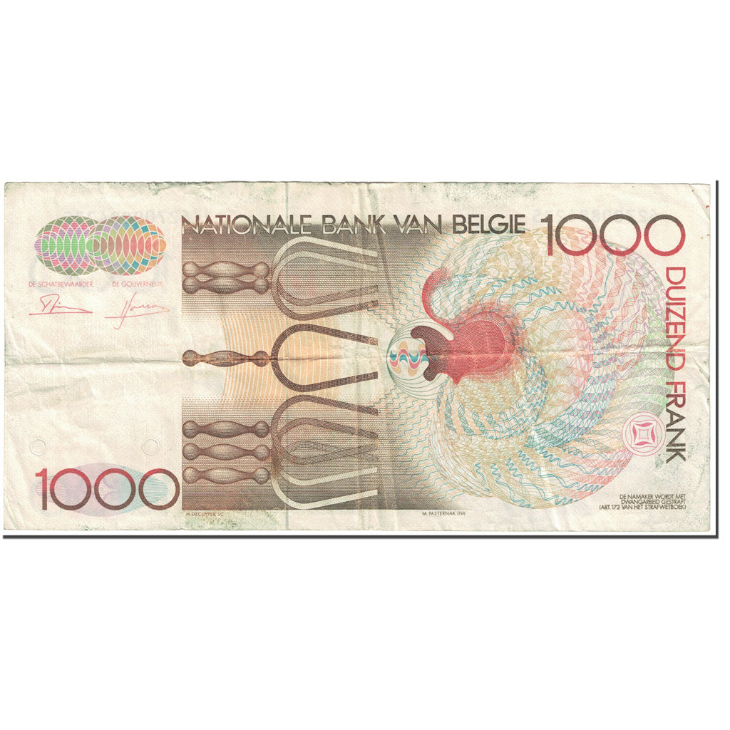 Banknote, Belgium, 1000 Francs, 1980-1996, Undated (1980-1996), KM:144a