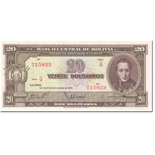 Banknote, Bolivia, 20 Bolivianos, 1945, 1945-12-20, KM:140a, UNC(65-70)