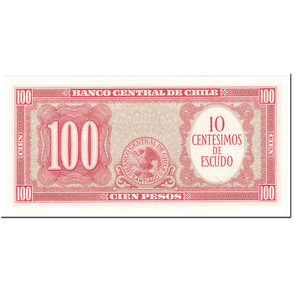Billet, Chile, 10 Centesimos on 100 Pesos, 1960, Undated (1960), KM:127a, NEUF
