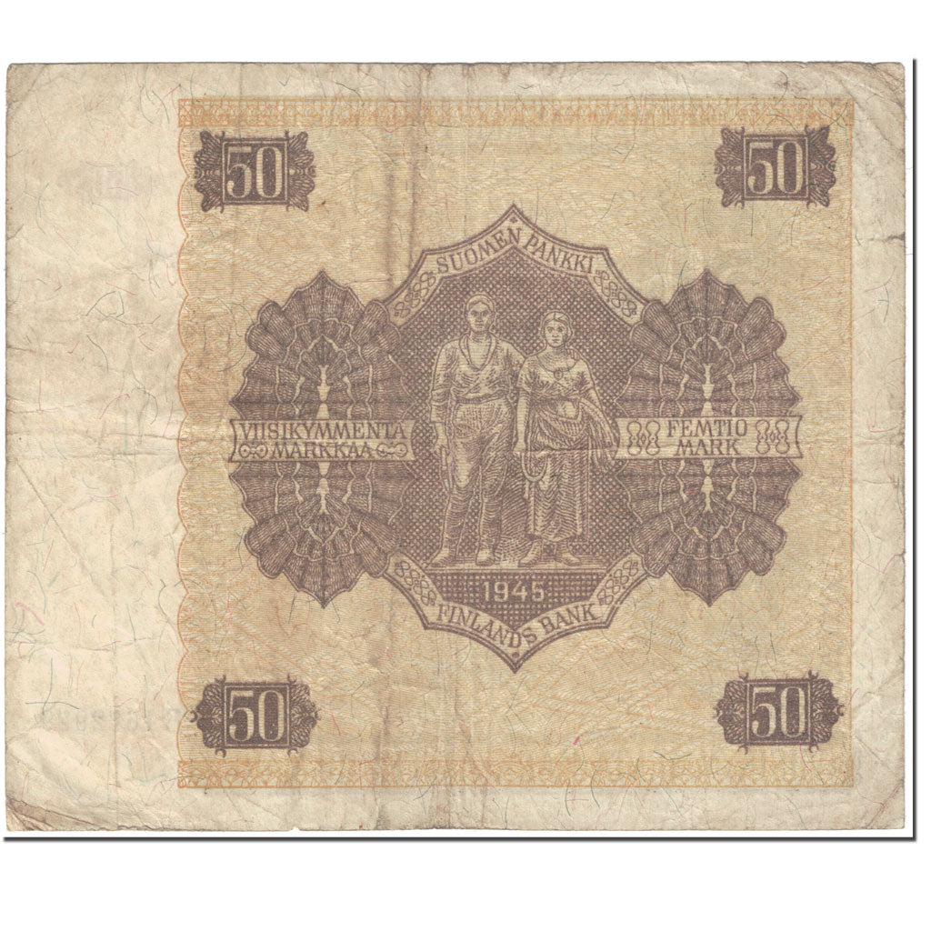 Banknote, Finland, 50 Markkaa, 1945, Undated (1945), KM:87, VF(20-25)