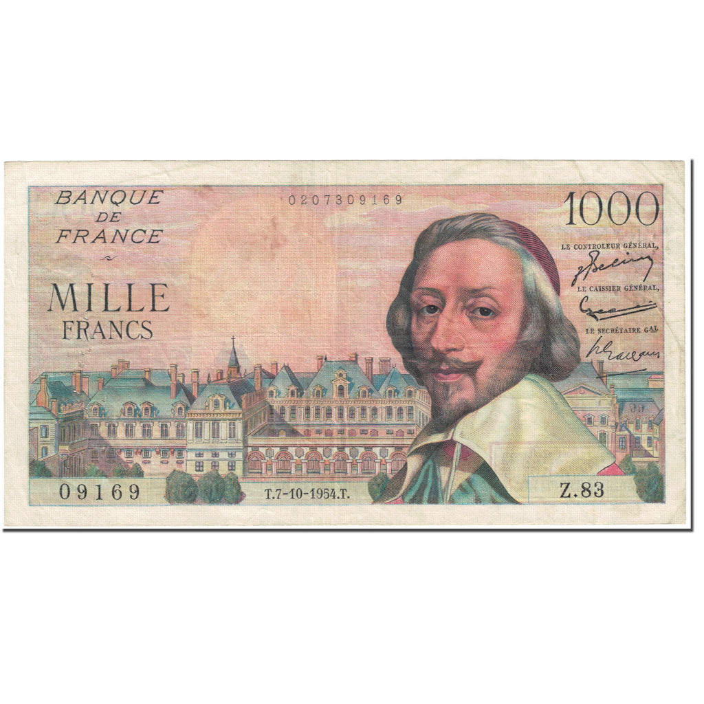 Frankreich, 1000 Francs, 1 000 F 1953-1957 ''Richelieu'', 1954, 1954-10-07, S