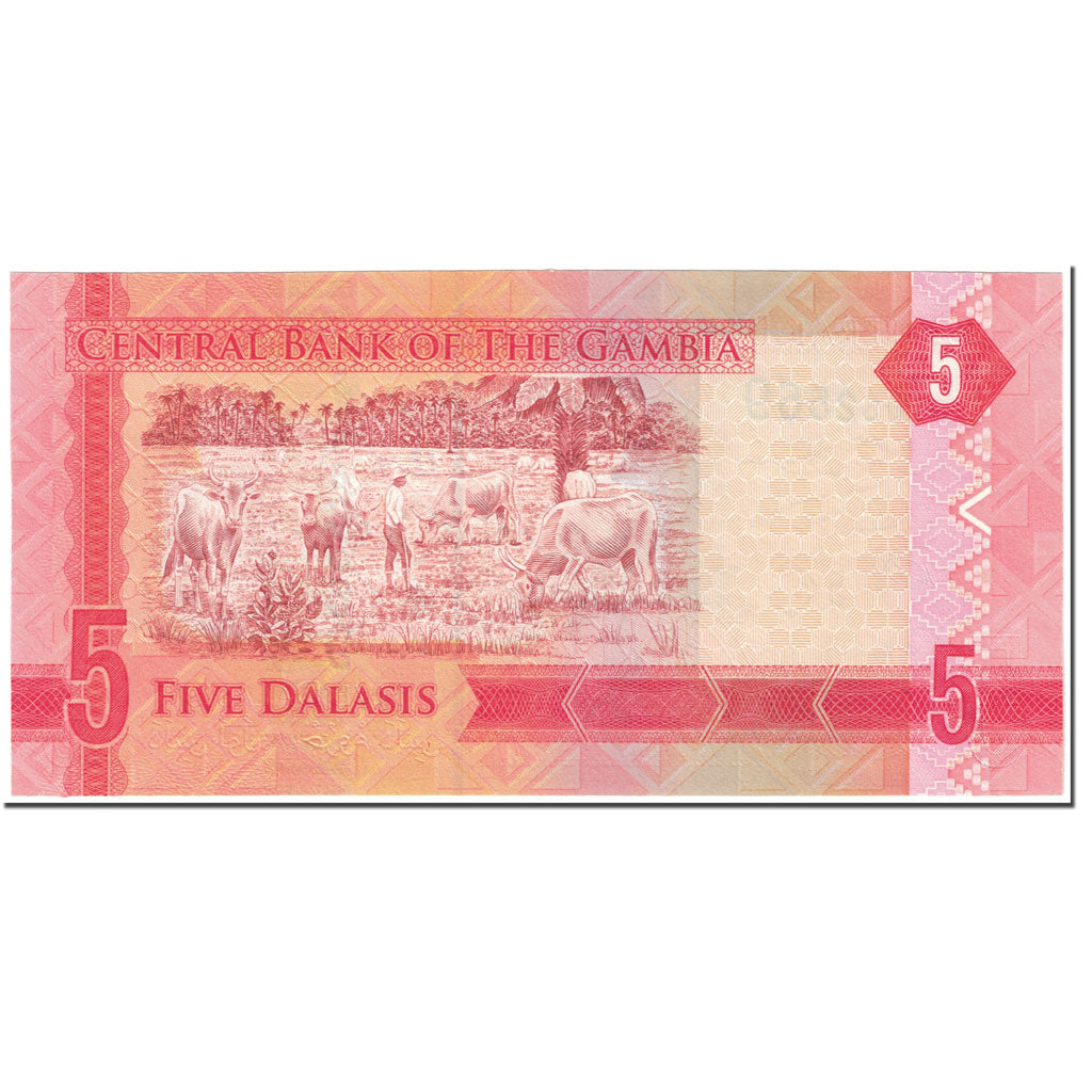 Banknote, Gambia, 5 Dalasis, 2015, Undated (2015), KM:31, UNC(65-70)