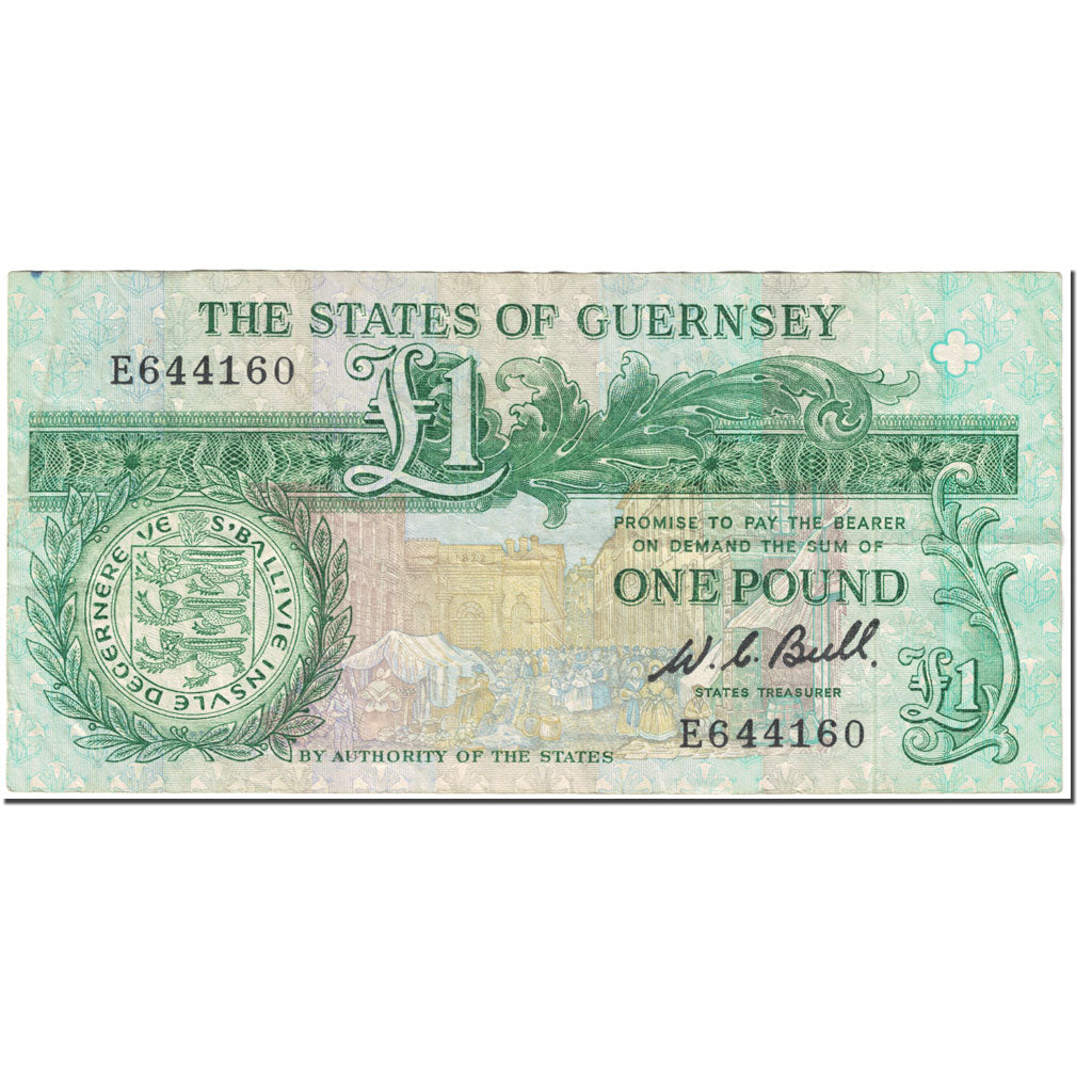 Billet, Guernsey, 1 Pound, 1980-1989, Undated (1980-1989), KM:48a, TTB