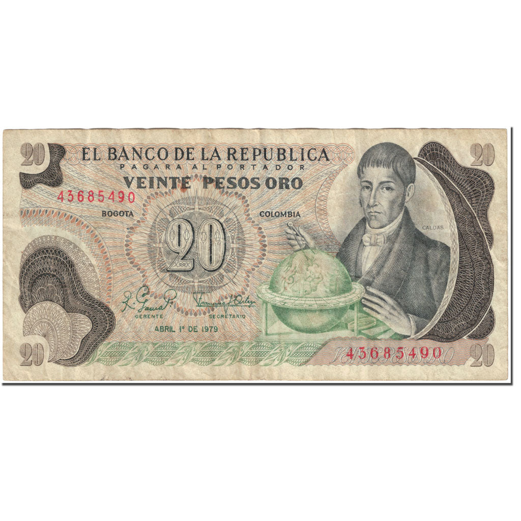 Geldschein, Kolumbien, 20 Pesos Oro, 1979, 1979-04-01, KM:409d, SS