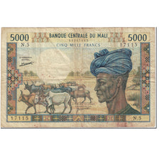 Banknote, Mali, 5000 Francs, 1970, UNdated (1970), KM:14d, VF(20-25)
