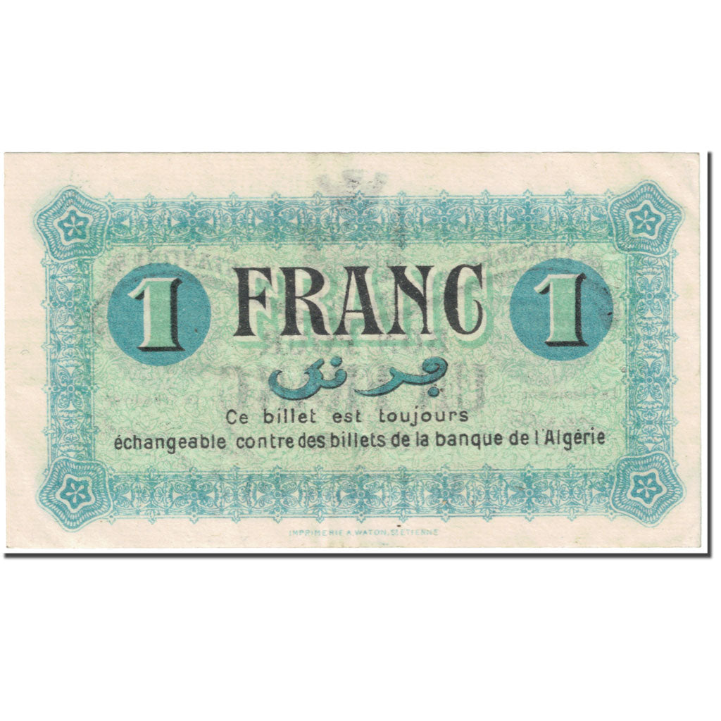 Banknote, Algeria, 1 Franc, Constantine,1915, 1915-05-01, UNC(63)