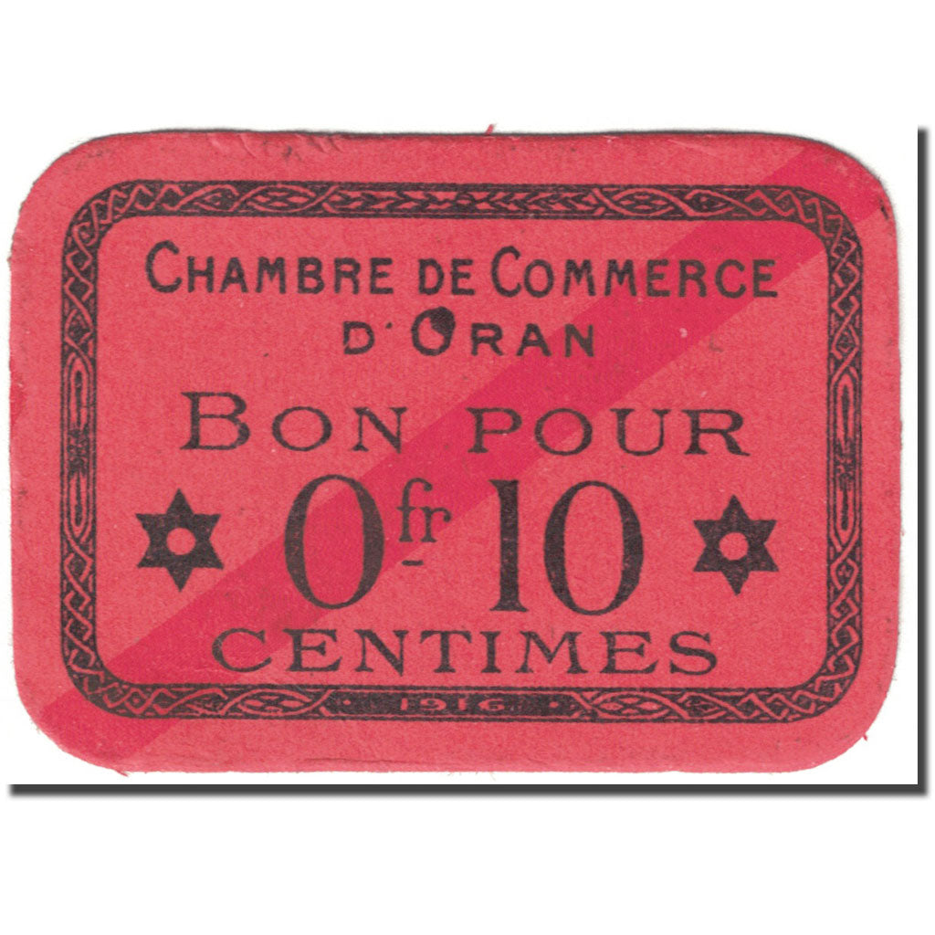 Banknote, Algeria, 10 Centimes, Oran, 1916, Undated (1916), EF(40-45)