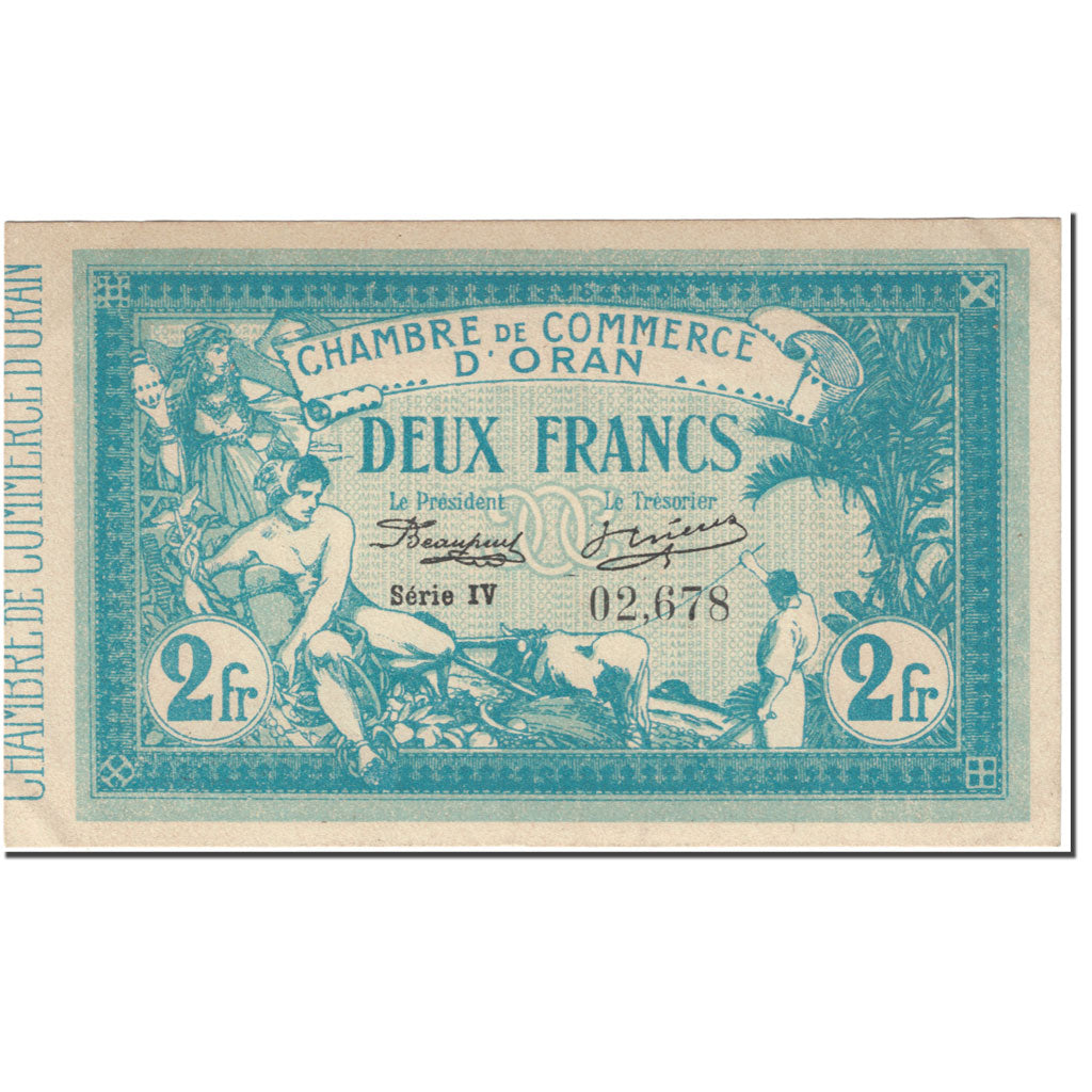 Banknote, Algeria, 2 Francs, Oran, 1915, 1915-11-10, UNC(64)
