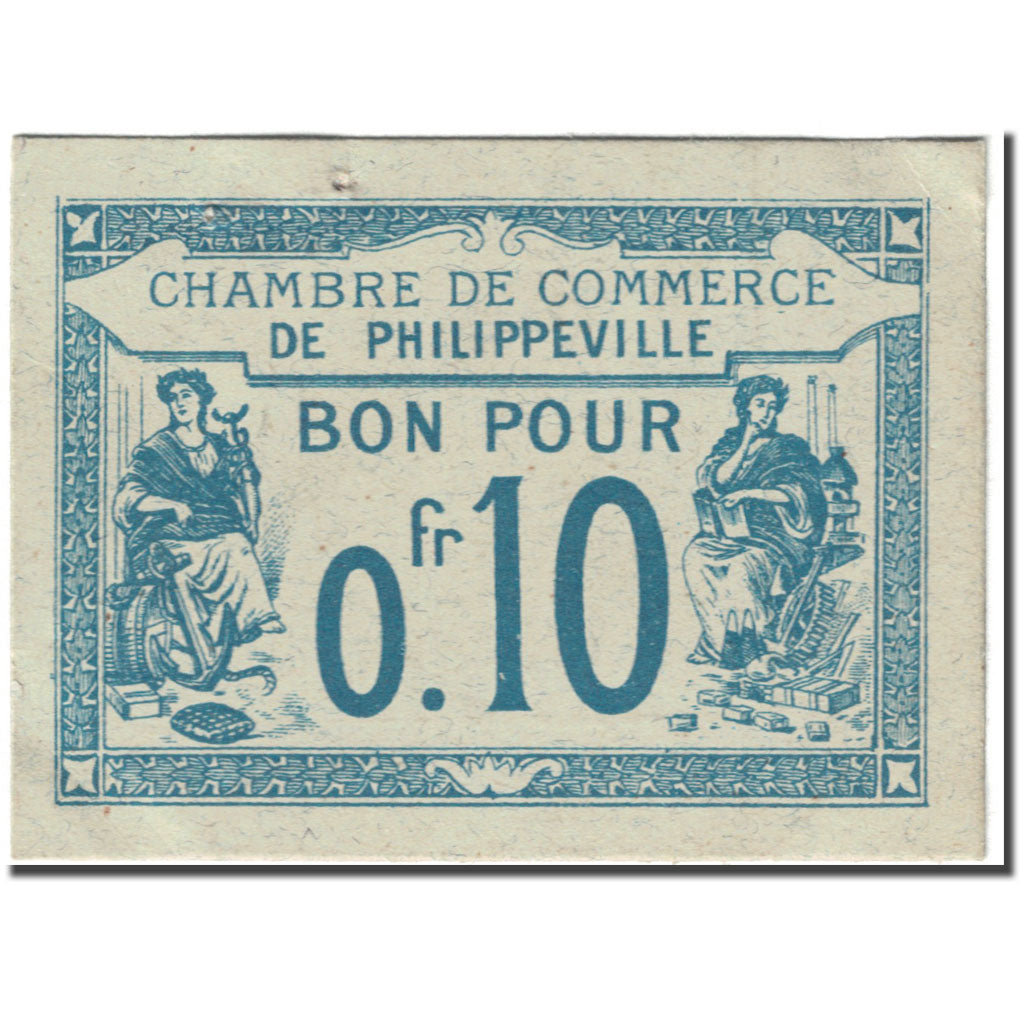 Banknote, Algeria, 10 Centimes, Philippeville, 1915, 1915-10-07, AU(55-58)