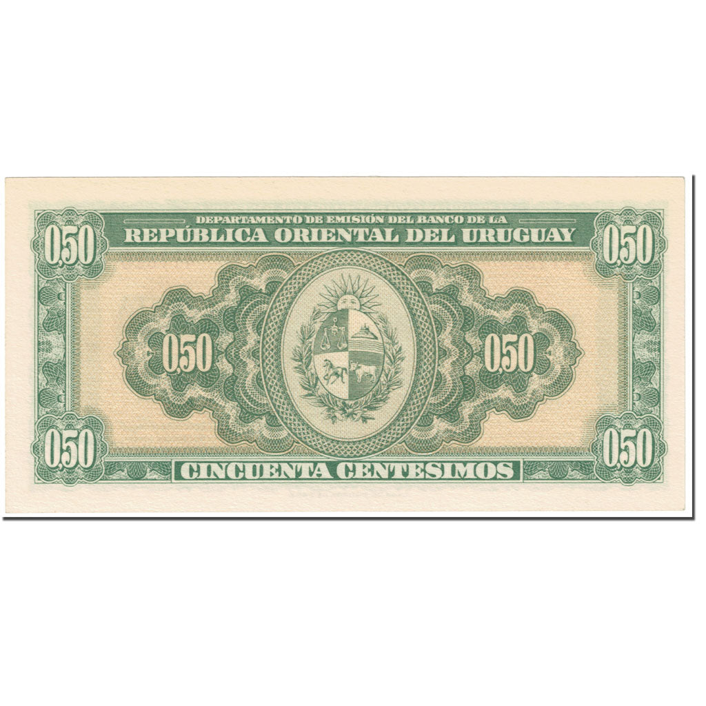 Banknote, Uruguay, 50 Centesimos, 1939, Undated (1939), KM:34, UNC(65-70)
