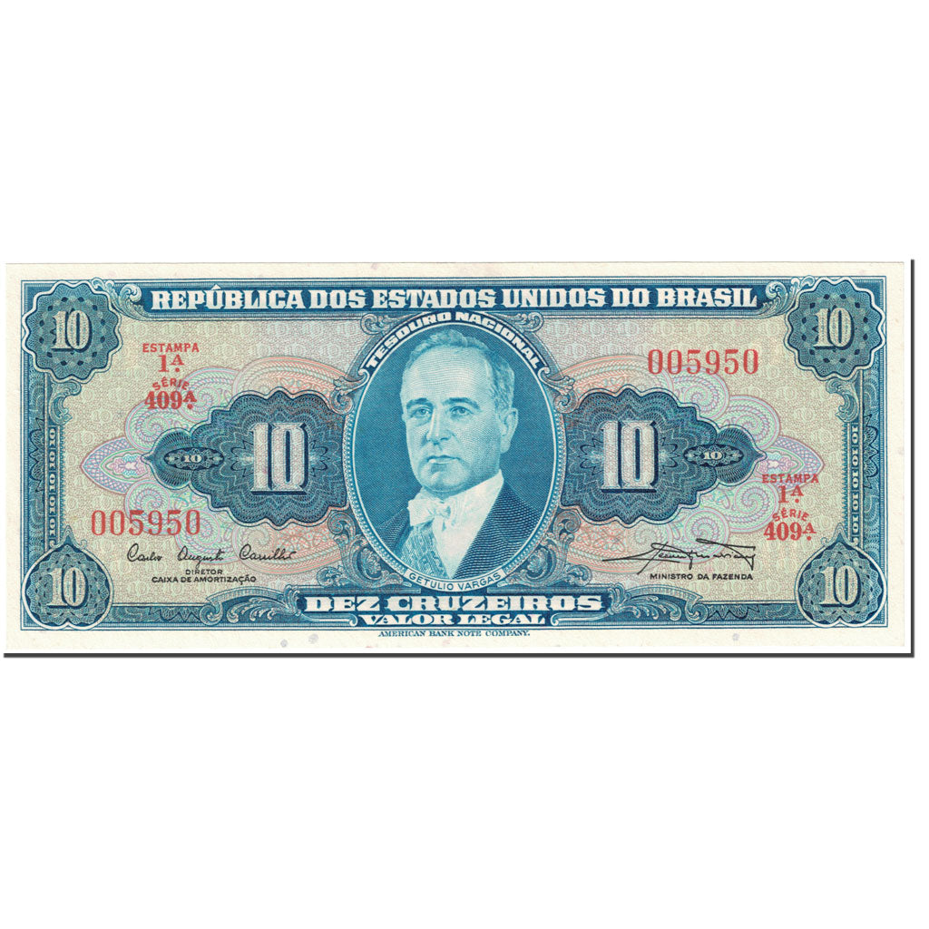 Banconote, Brasile, 10 Cruzeiros, 1961, Undated (1961), KM:167a, SPL