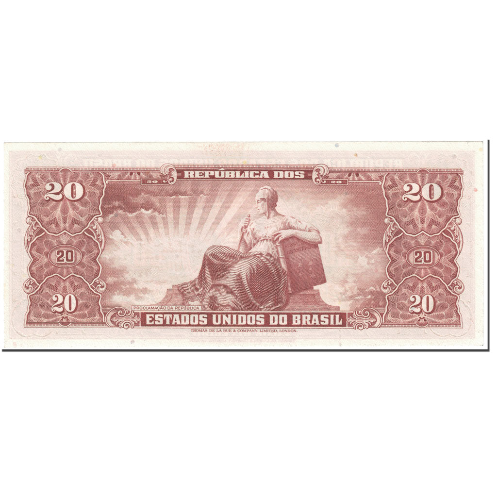 Billet, Brésil, 20 Cruzeiros, 1955-61, Undated (1955-61), KM:160d, NEUF