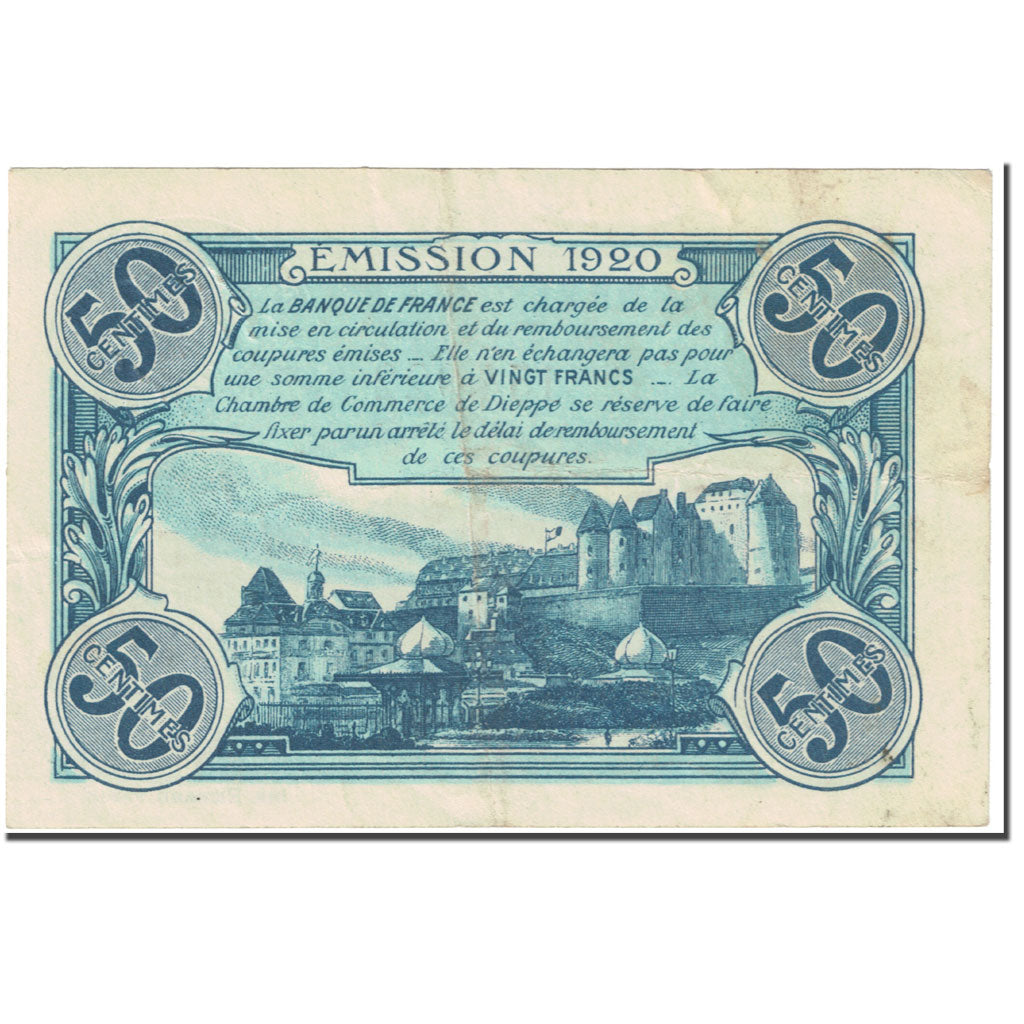 France, 50 Centimes, 1920, Dieppe, Undated (1920), EF(40-45)