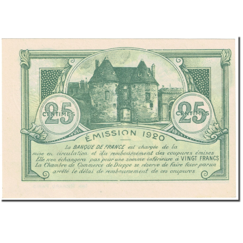 France, 25 Centimes, Dieppe, 1920, Undated (1920), UNC(65-70)