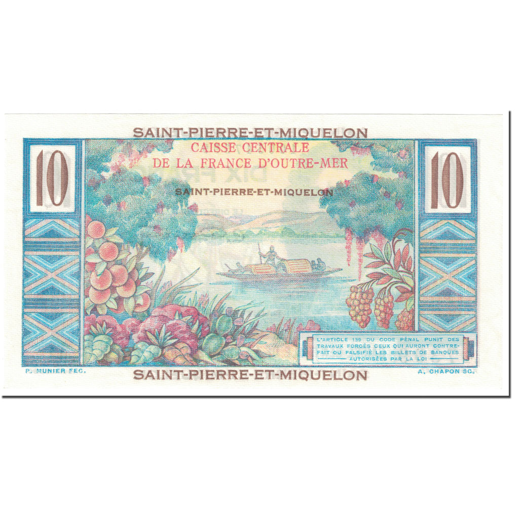 Saint Pierre and Miquelon, 10 Francs, 1950-1960, Undated (1950-1960)