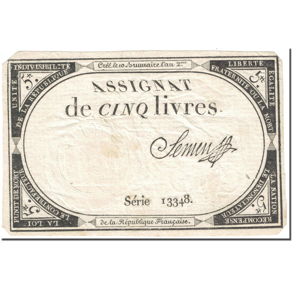 Francia, 5 Livres, 1793, 1793-10-31, BB, Lafaurie:171