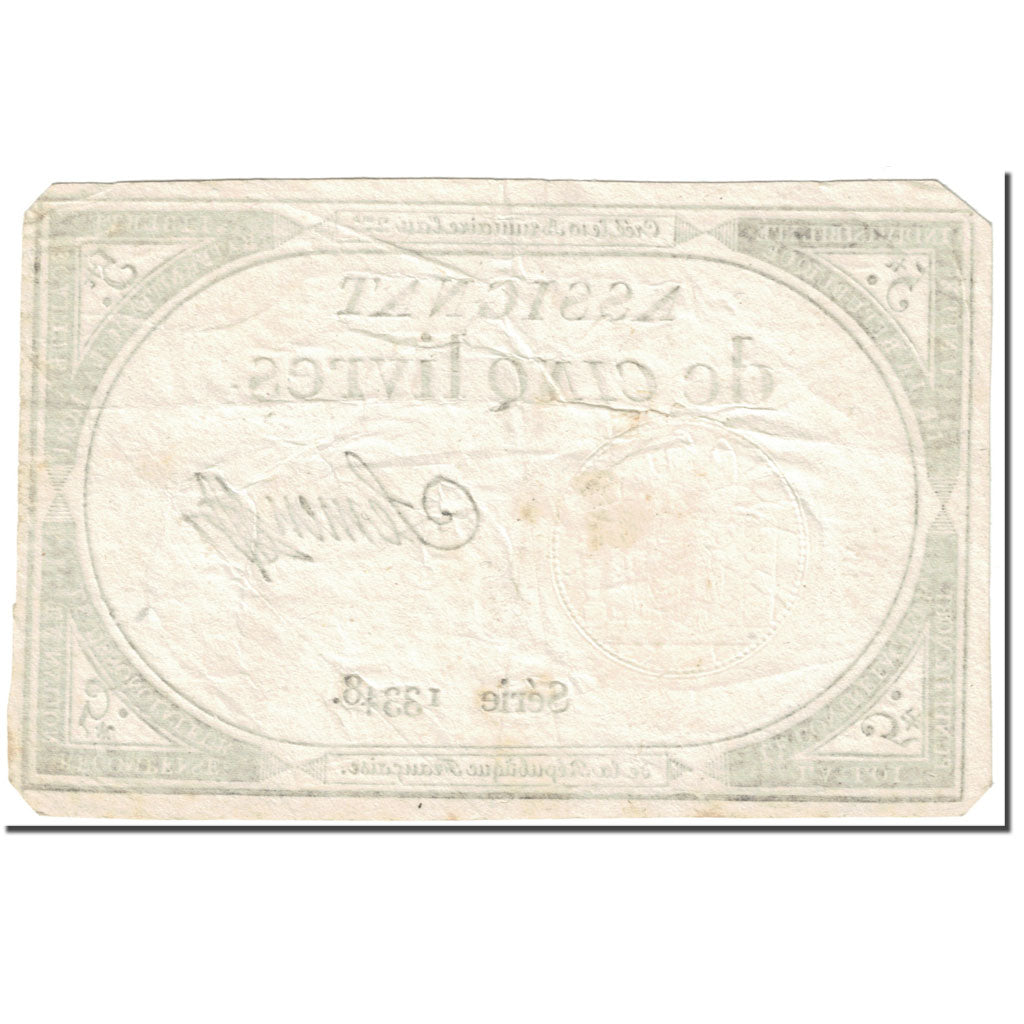 Francia, 5 Livres, 1793, 1793-10-31, BB, Lafaurie:171
