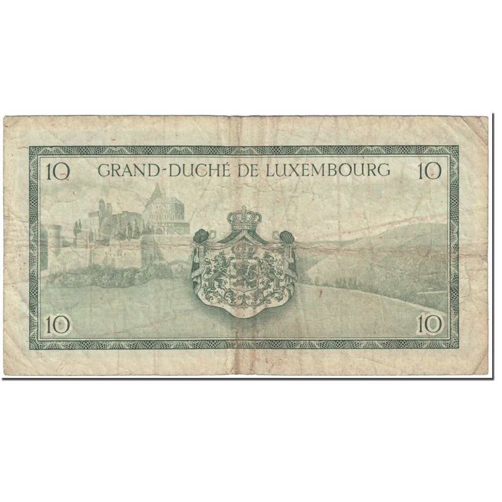 Banknote, Luxembourg, 10 Francs, 1954, Undated (1954), KM:48a, VF(20-25)