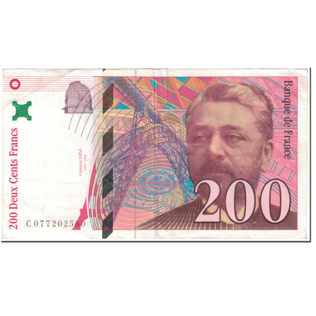 France, 200 Francs, 200 F 1995-1999 ''Eiffel'', 1999, Undated (1999), VF(20-25)