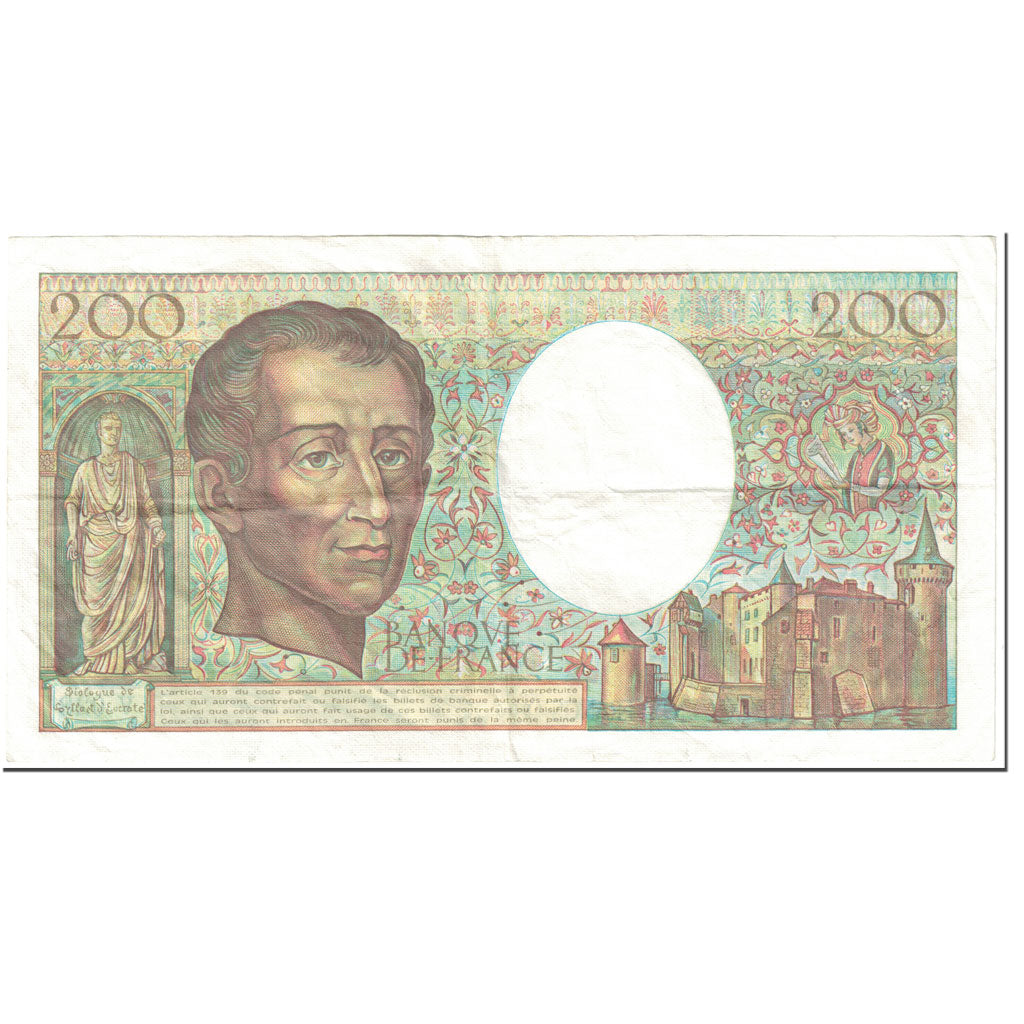 Francja, 200 Francs, Montesquieu, 1985, Undated (1985), EF(40-45), Fayette:70.5