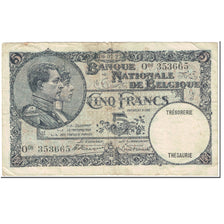 Banknote, Belgium, 5 Francs, 1927, 1927-07-06, KM:97b, VF(20-25)