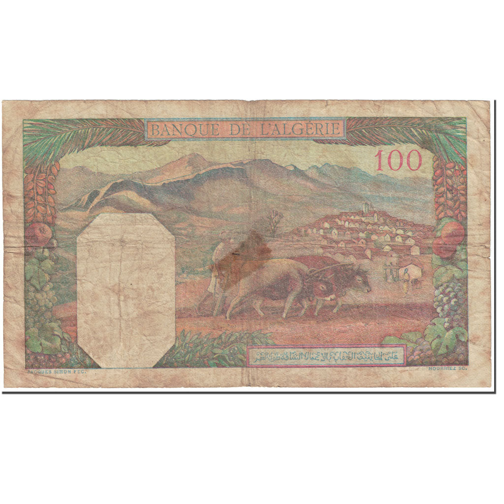 Banknote, Algeria, 100 Francs, 1940, 1940-09-30, KM:85, VG(8-10)