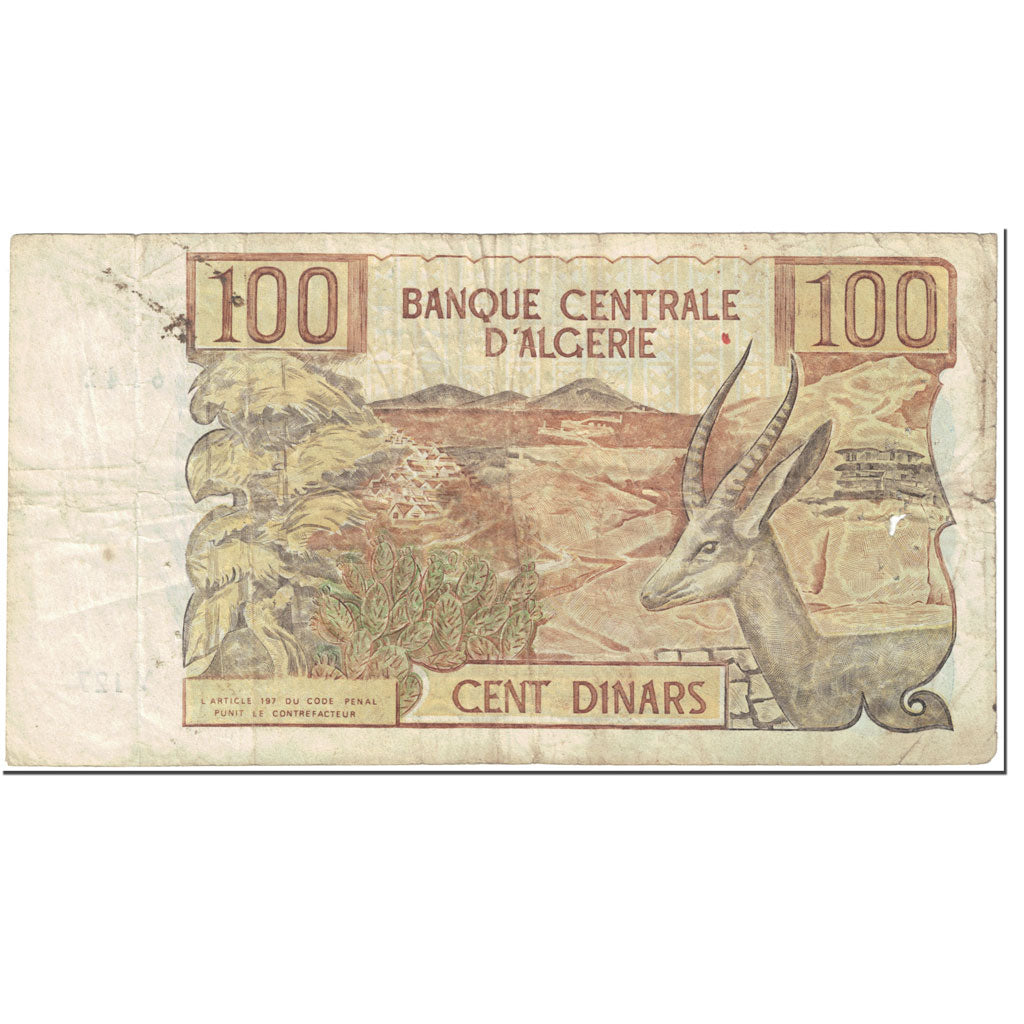 Banknote, Algeria, 100 Dinars, 1970, 1970-11-01, KM:128b, VG(8-10)