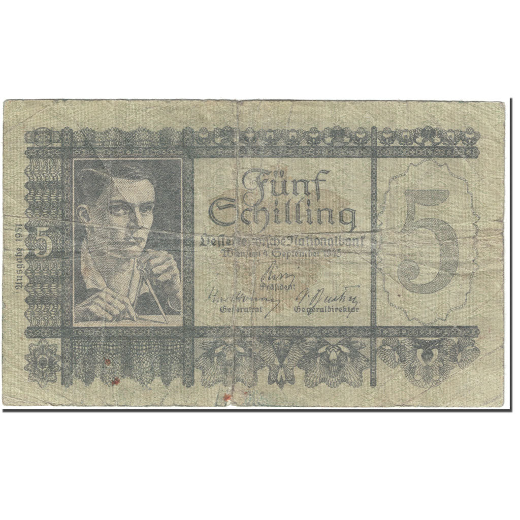 Banknote, Austria, 5 Schilling, 1945, 1945-09-04, KM:93, VF(20-25)