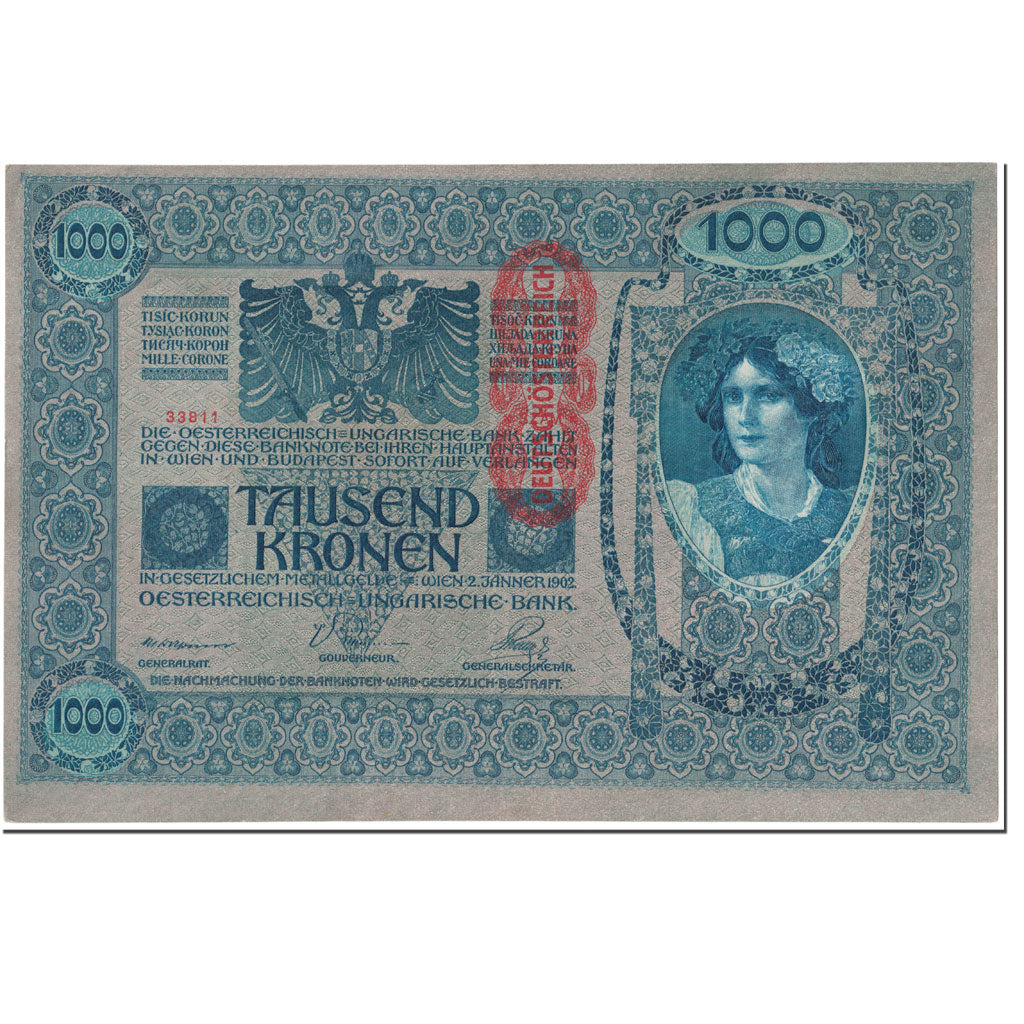 Banknote, Austria, 1000 Kronen, 1919, Undated (1919), KM:59, UNC(63)