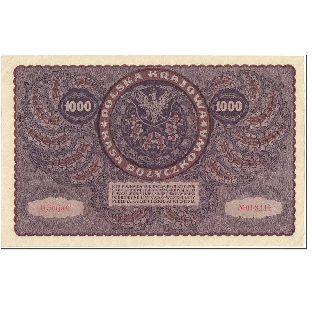 Banknote, Poland, 1000 Marek, 1919, 1919-08-23, KM:29, UNC(63)