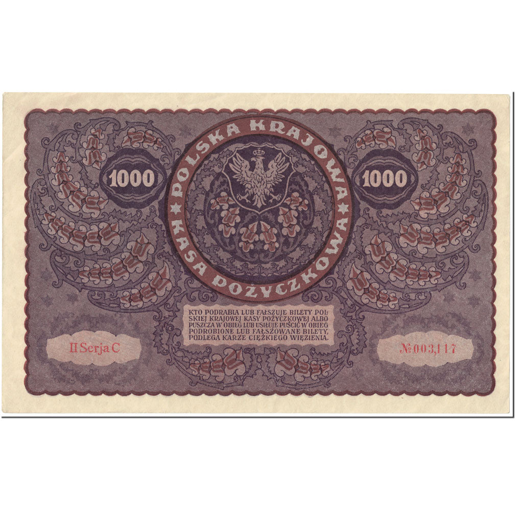 Banknote, Poland, 1000 Marek, 1919, 1919-08-23, KM:29, UNC(63)