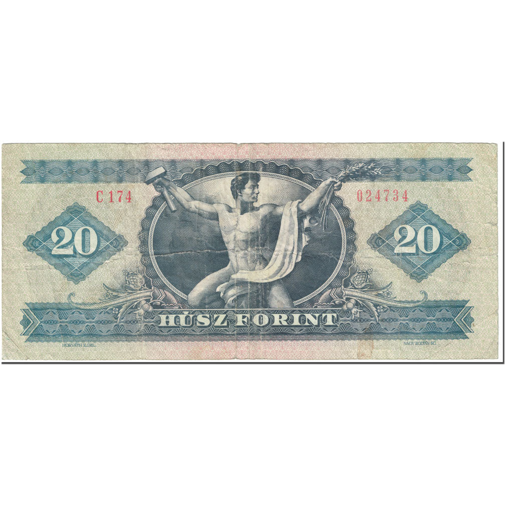 Banknot, Węgry, 20 Forint, 1980, 1980-09-30, KM:169g, VF(20-25)