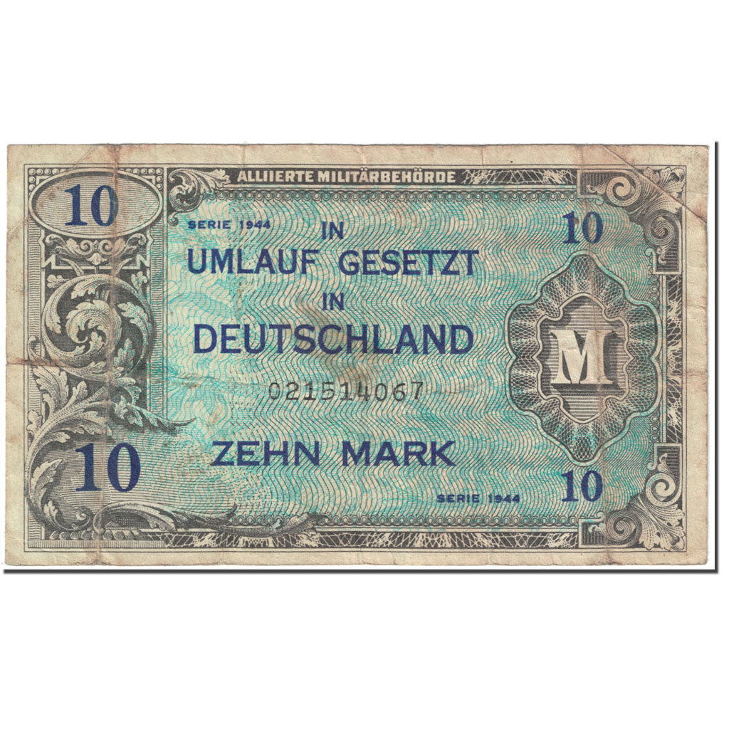 Banknote, Germany, 10 Mark, 1944, Undated (1944), KM:194b, VF(20-25)