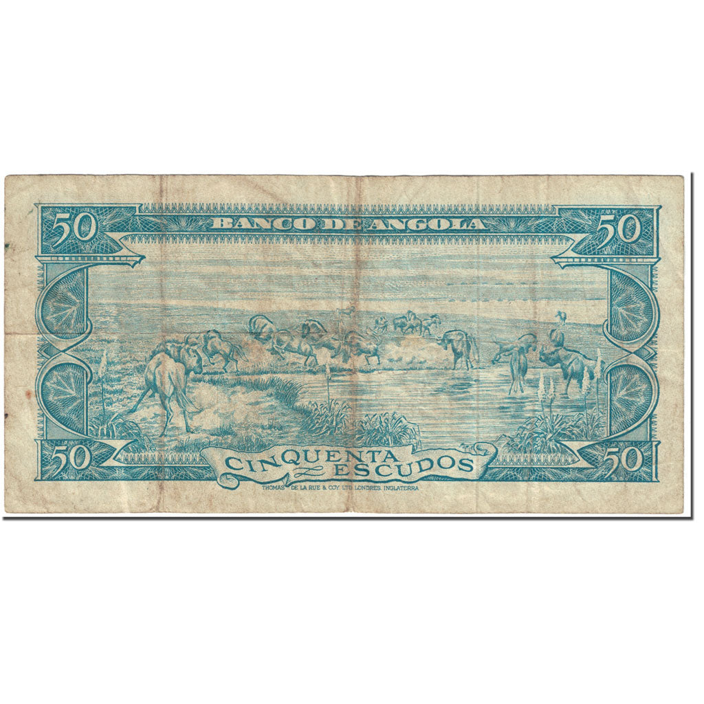 Banknote, Angola, 50 Escudos, 1962, 1962-06-10, KM:93, VF(20-25)