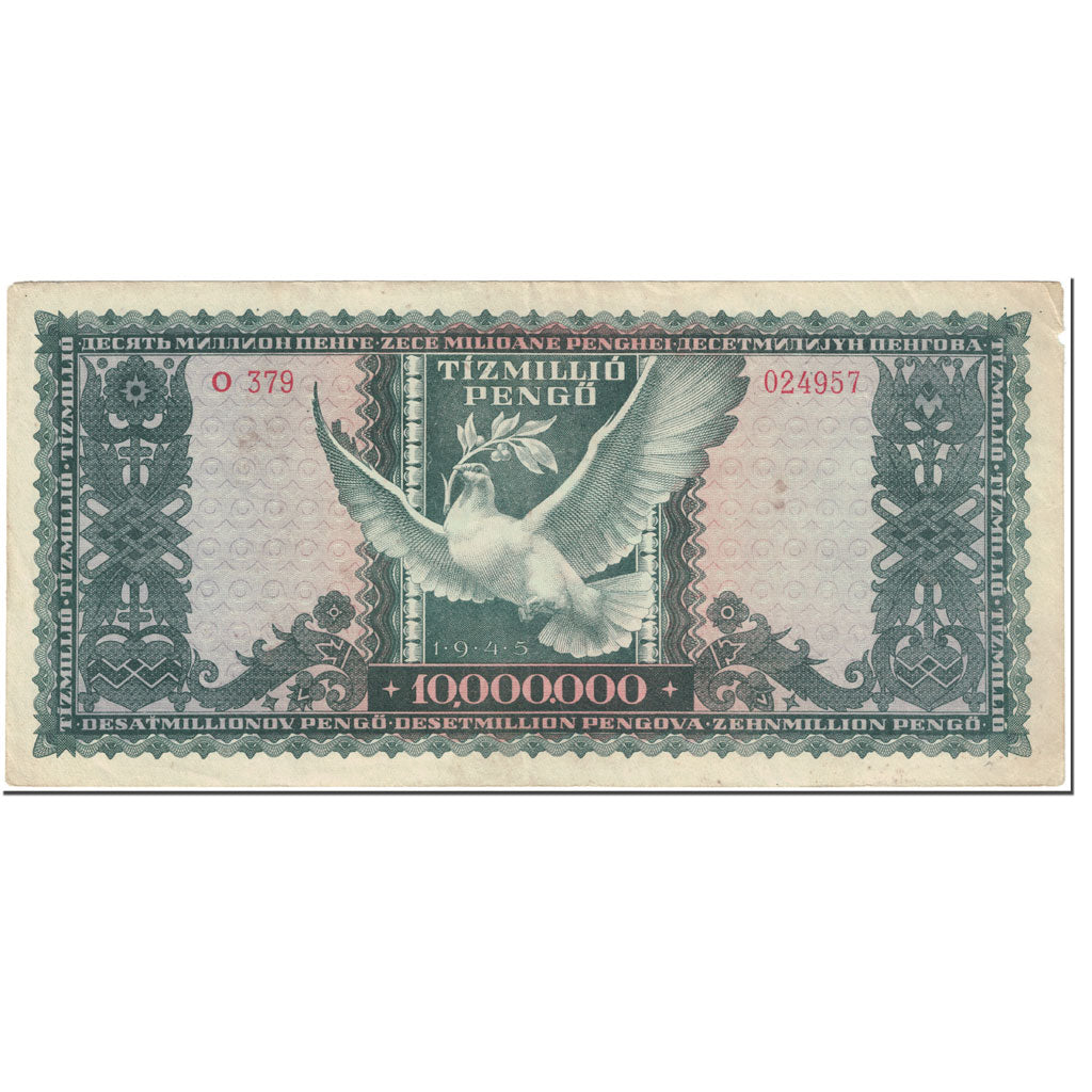 Billet, Hongrie, 10,000,000 Pengö, 1945, 1945-11-16, KM:123, TB