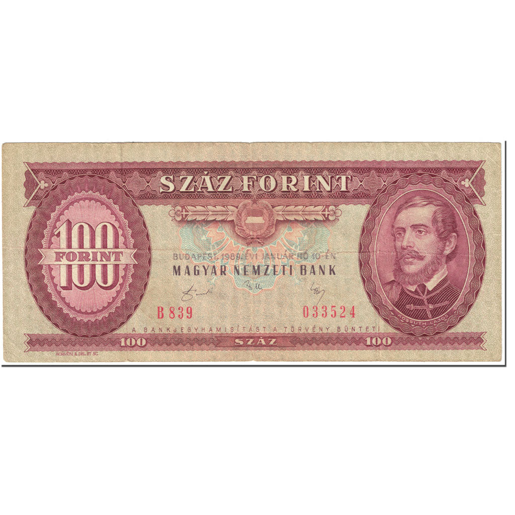 Banknot, Węgry, 100 Forint, 1989, 1989-01-10, KM:171h, VF(20-25)