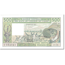 Banknote, West African States, 500 Francs, 1990, UNdated (1990), KM:405Di