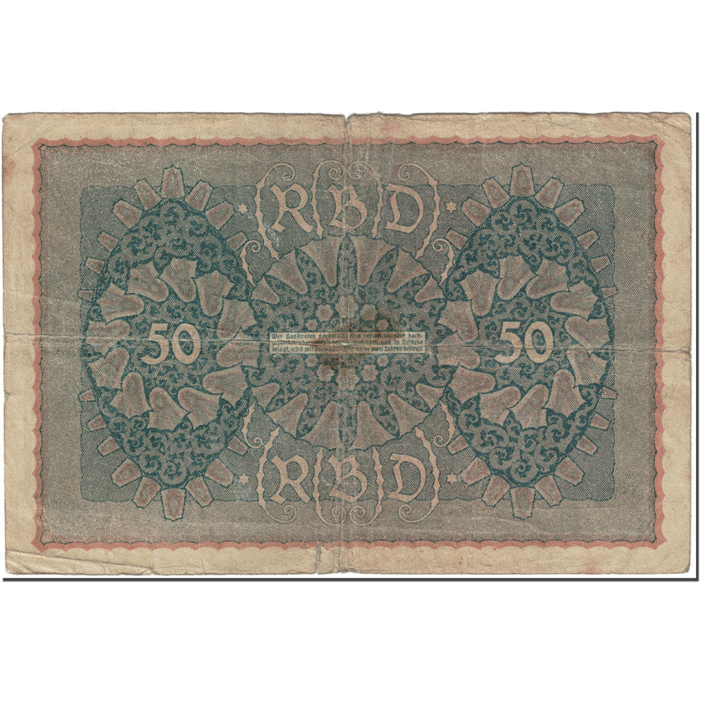 Banknote, Germany, 50 Mark, 1919, 1993-06-24, KM:66, VG(8-10)