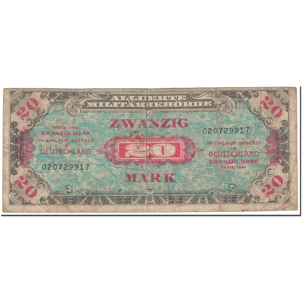 Banknote, Germany, 20 Mark, 1944, Undated (1944), KM:195a, EF(40-45)