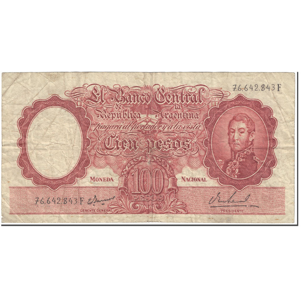 Banknote, Argentina, 100 Pesos, 1957, Undated (1957), KM:272a, VF(20-25)