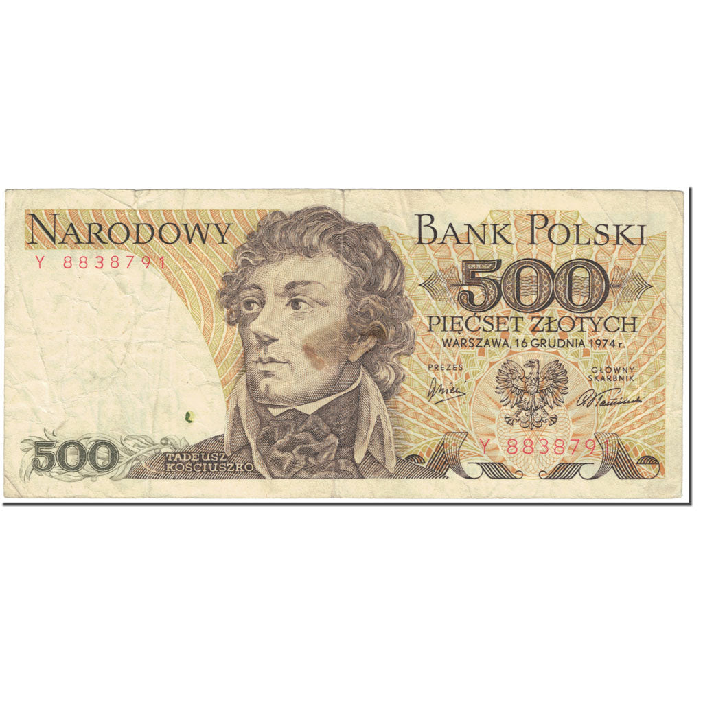 Geldschein, Polen, 500 Zlotych, 1974, 1974-12-16, KM:145a, S