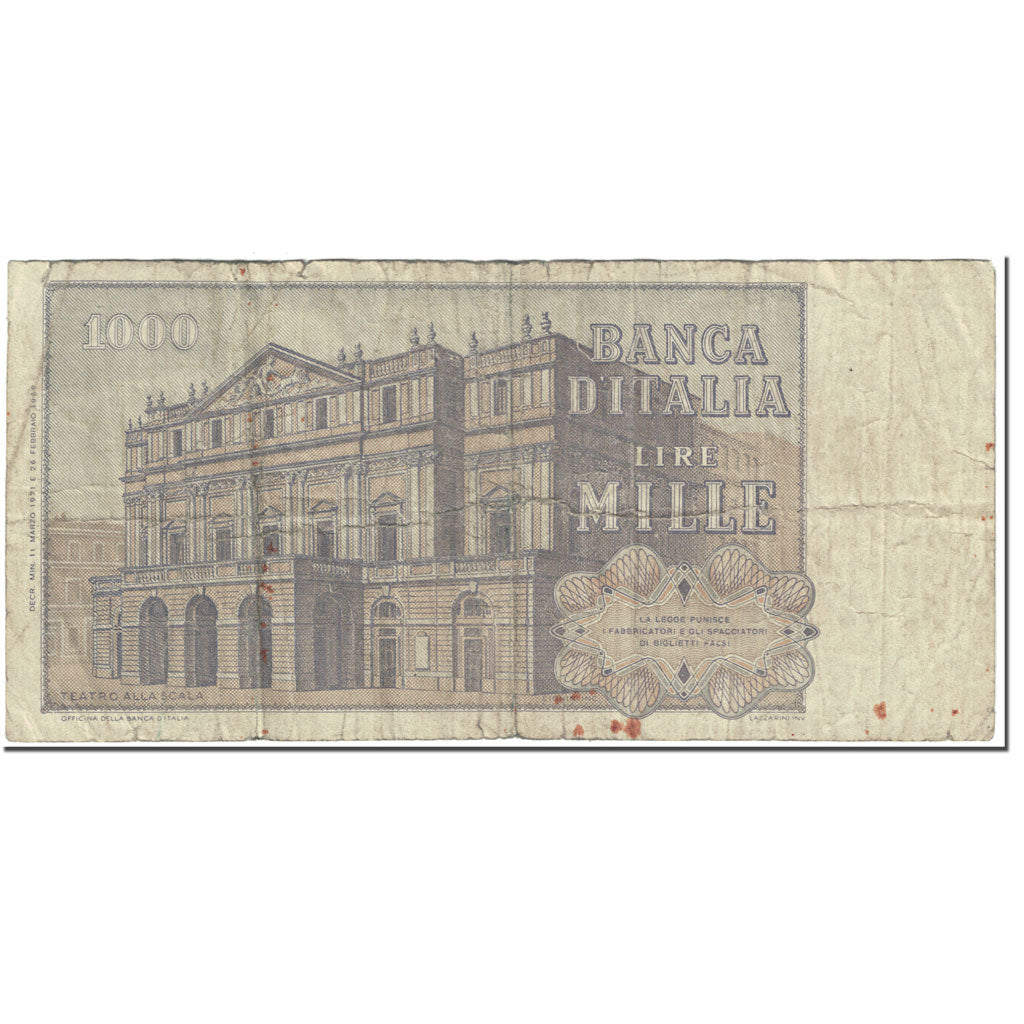 Banknote, Italy, 1000 Lire, 1971, 1971-03-11, KM:101b, VG(8-10)