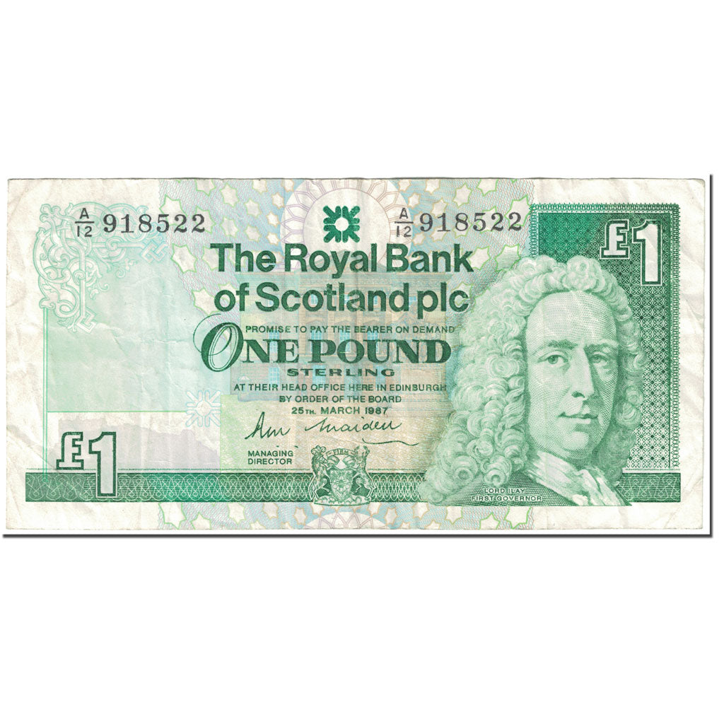 Banknote, Scotland, 1 Pound, 1987, 1987-03-25, KM:346a, VF(20-25)