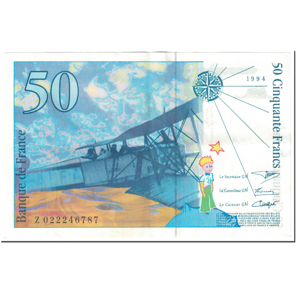 France, 50 Francs, 50 F 1992-1999 ''St Exupéry'', 1994, Undated (1994)