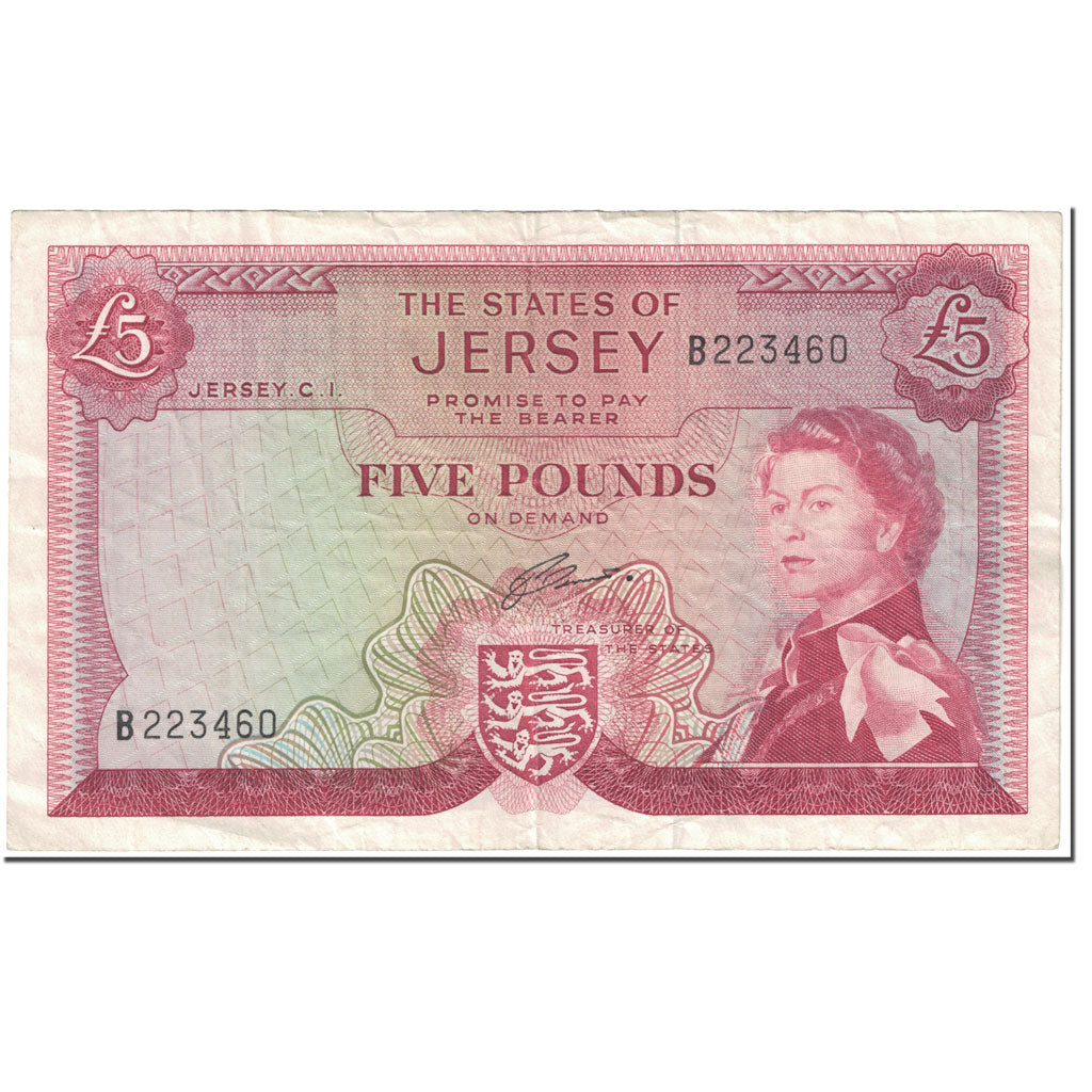 Banknote, Jersey, 5 Pounds, 1963, Undated (1963), KM:9b, EF(40-45)