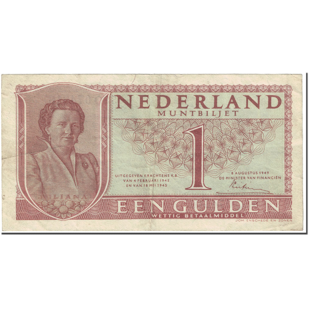 Banknote, Netherlands, 1 Gulden, 1949, 1949-08-08, KM:72, VF(20-25)